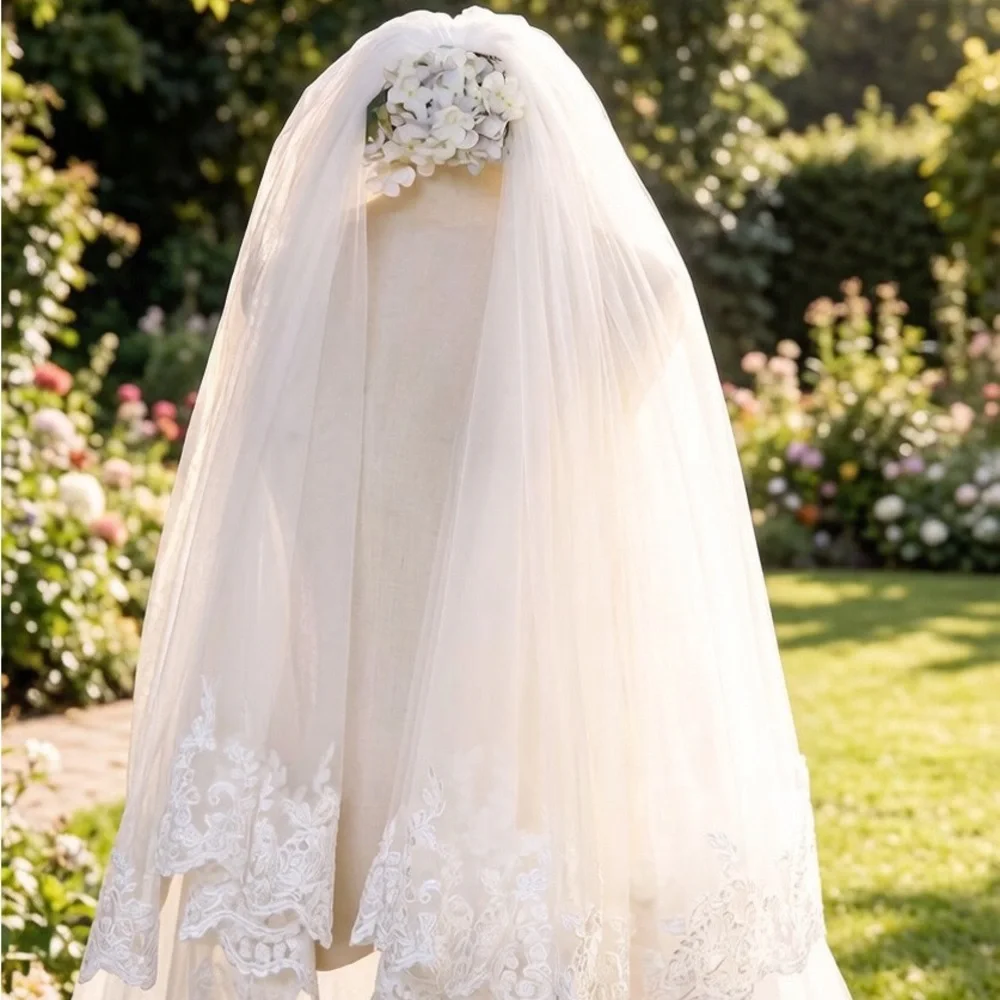 Lace Edge 3.5M Cathedral Wedding Veil - Ivory